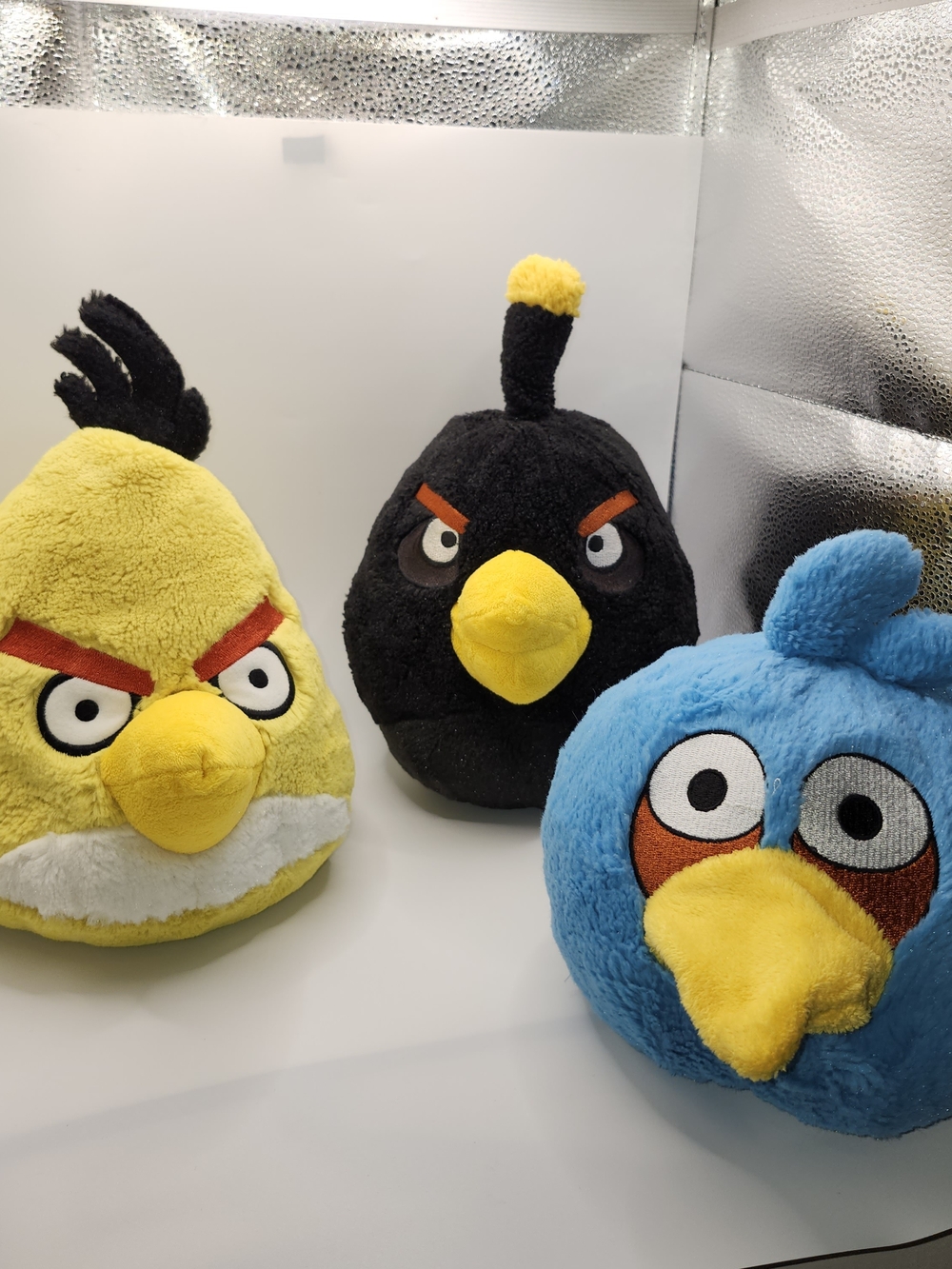 Angry Birds Plush Lot Set of 3 Chuck Bomb Jay Multicolor Bird Stuffed